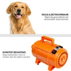 Krachtige Hondenföhn/ Waterblazer Met Draaiknop Om Overtollig Water En Stof Snel Uit De Vacht Te Blazen | Verstelbare Vermogen Standen (500W Tot 2200W) En Verstelbare Temperatuur - Type B Oranje -Hondenbenodigdheden Winkel 1200x1200 925