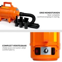 Krachtige Hondenföhn/ Waterblazer Met Draaiknop Om Overtollig Water En Stof Snel Uit De Vacht Te Blazen | Verstelbare Vermogen Standen (500W Tot 2200W) En Verstelbare Temperatuur - Type B Oranje -Hondenbenodigdheden Winkel 1200x1200 926